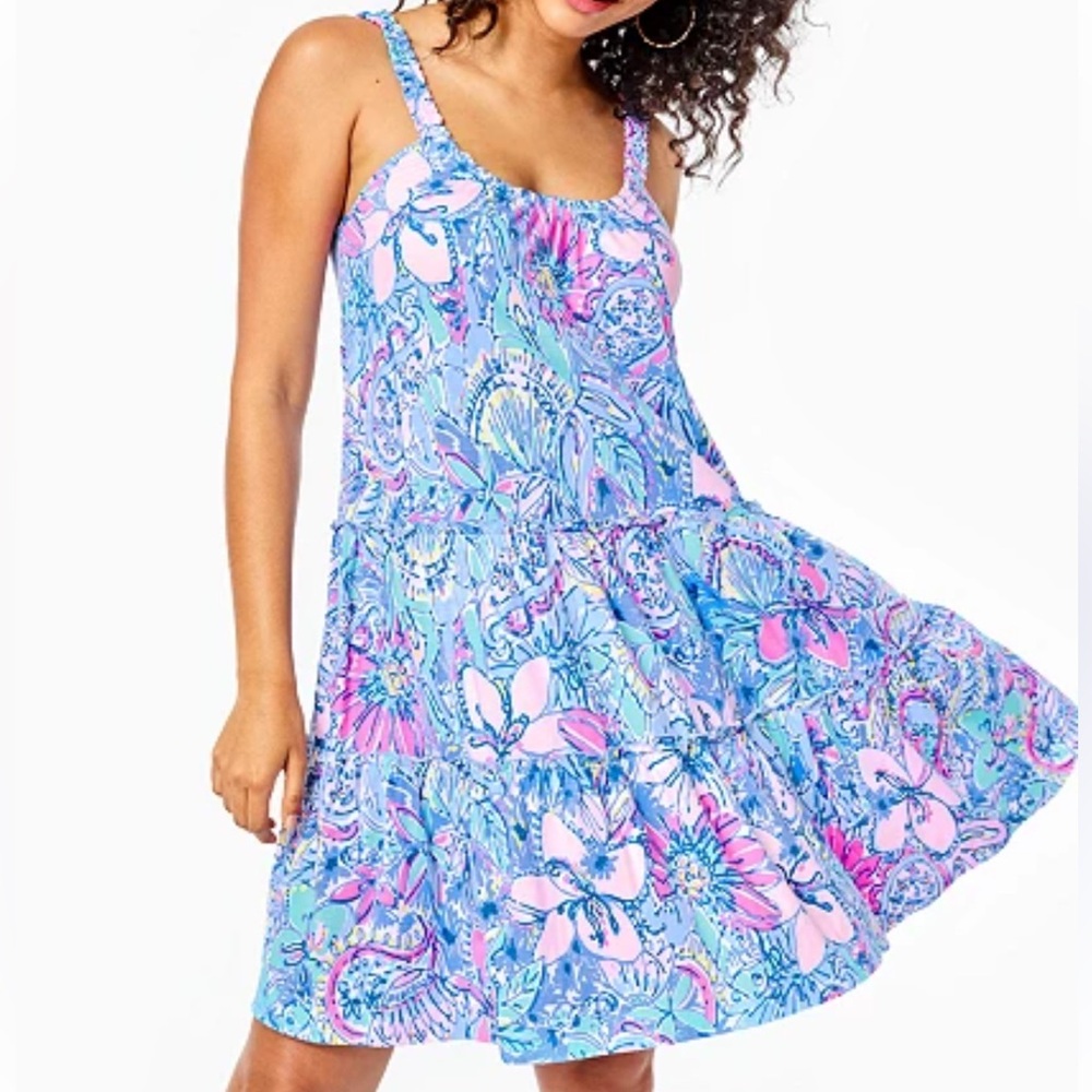 Lilly Pulitzer LORO Floral tank swing Dress, size Large